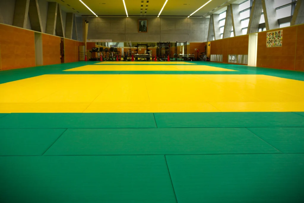 IPU・環太平洋大学TOP GUN道場のメイン畳エリア（広角） ipu judo facility top gun dojo main area