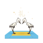 そりんちゃんが試合前の挨拶をしているイラスト