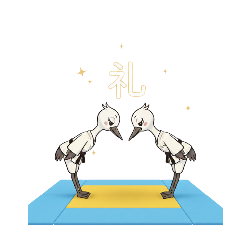 そりんちゃんが試合前の挨拶をしているイラスト